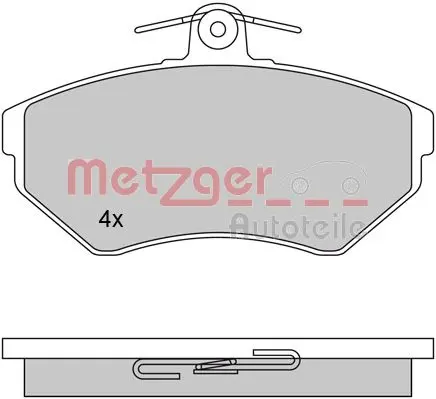 комплект спирачно феродо, дискови спирачки METZGER             