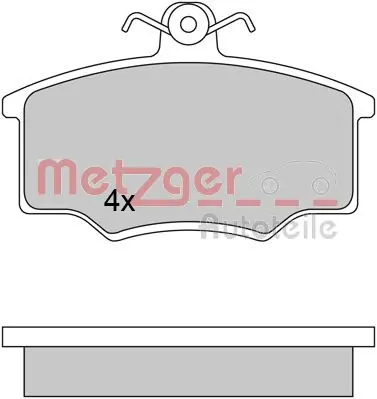 комплект спирачно феродо, дискови спирачки METZGER             