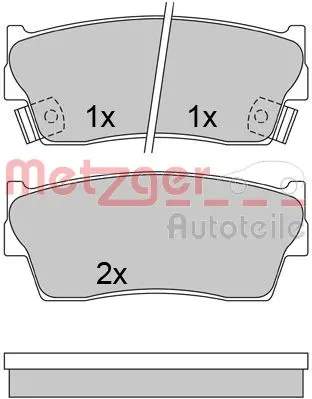 комплект спирачно феродо, дискови спирачки METZGER             