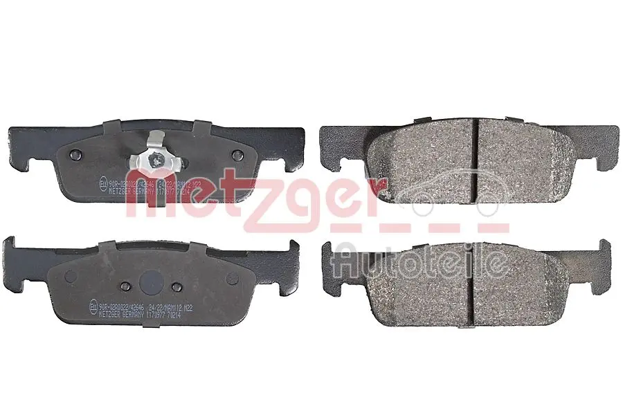 комплект спирачно феродо, дискови спирачки METZGER             
