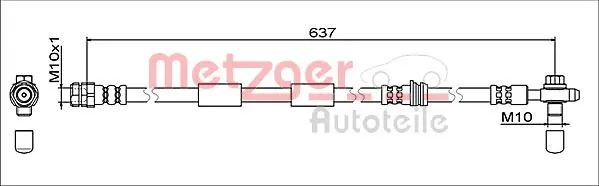 Спирачни маркучи за Volkswagen PASSAT (3G2) 1.4 TSI 4111475 METZGER             