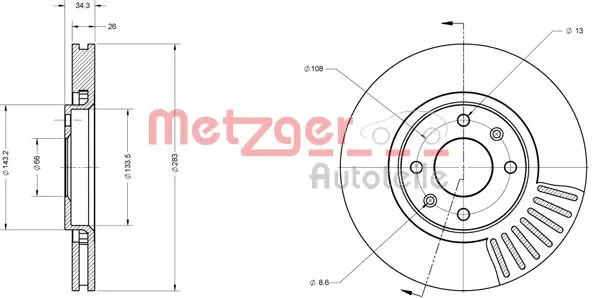 спирачен диск METZGER             