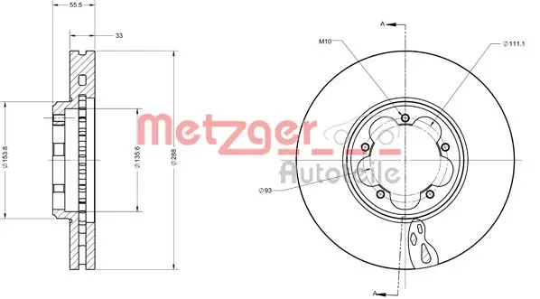 Спирачен диск METZGER
