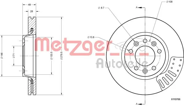 Спирачен диск METZGER