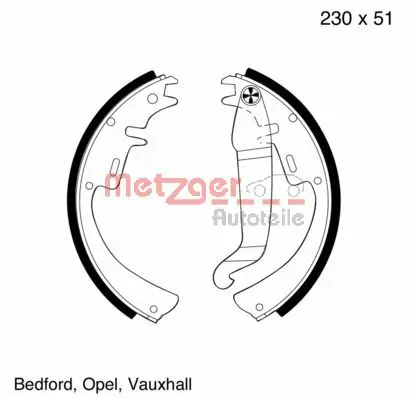 комплект спирачна челюст METZGER             