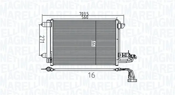 Радиатор климатик за Volkswagen CADDY IV Estate (SAB, SAJ) 1.4 TSI 350203737000 MAGNETI MARELLI     