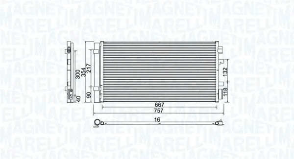 Радиатор климатик за RENAULT MEGANE III купе (DZ0/1_) 2.0 R.S. 350203762000 MAGNETI MARELLI     
