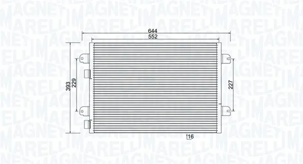 Радиатор климатик за RENAULT MEGANE I Classic (LA0/1_) 1.9 dCi (LA05) 350203931000 MAGNETI MARELLI     