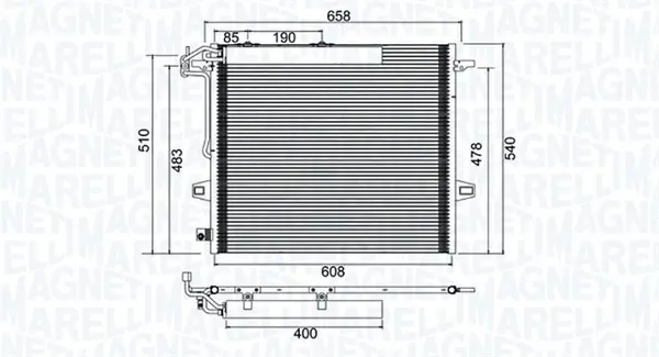 кондензатор, климатизация MAGNETI MARELLI     