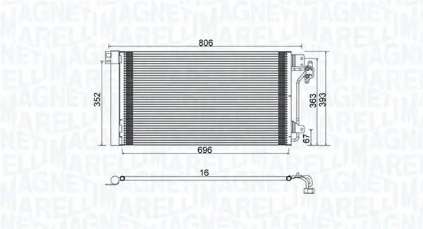 кондензатор, климатизация MAGNETI MARELLI     