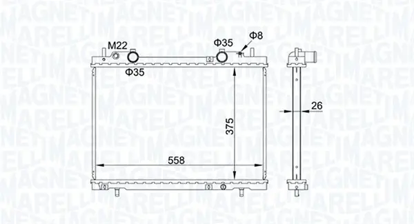 радиатор, охлаждане на двигателя MAGNETI MARELLI     