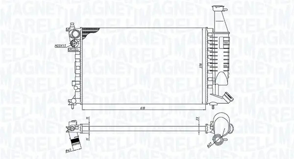 радиатор, охлаждане на двигателя MAGNETI MARELLI     