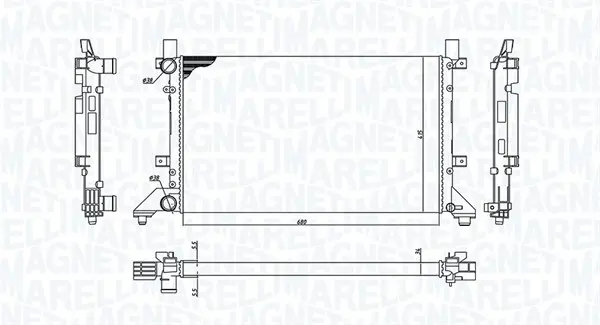 радиатор, охлаждане на двигателя MAGNETI MARELLI     