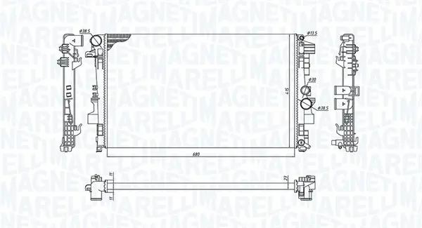 радиатор, охлаждане на двигателя MAGNETI MARELLI     