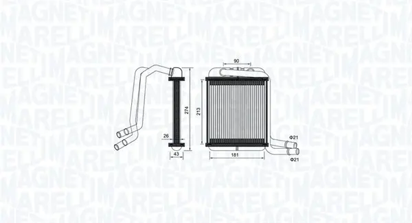 топлообменник, отопление на вътрешното пространство MAGNETI MARELLI     