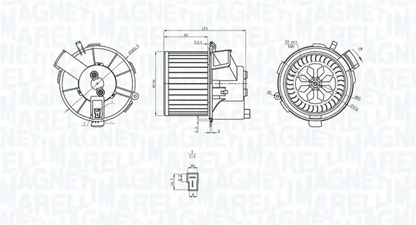 вентилатор вътрешно пространство MAGNETI MARELLI     