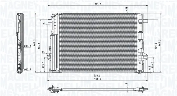 кондензатор, климатизация MAGNETI MARELLI     