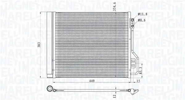 Радиатор климатик за SMART FORTWO купе (451) 1.0 Brabus (451.333) 350203854000 MAGNETI MARELLI     