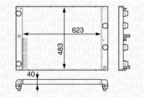 радиатор, охлаждане на двигателя MAGNETI MARELLI     