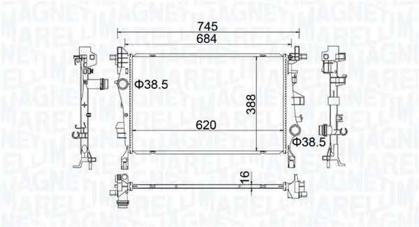 радиатор, охлаждане на двигателя MAGNETI MARELLI     