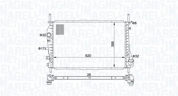 Радиатор, охлаждане на двигателя MAGNETI MARELLI