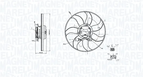 Вентилатор, охлаждане на двигателя MAGNETI MARELLI