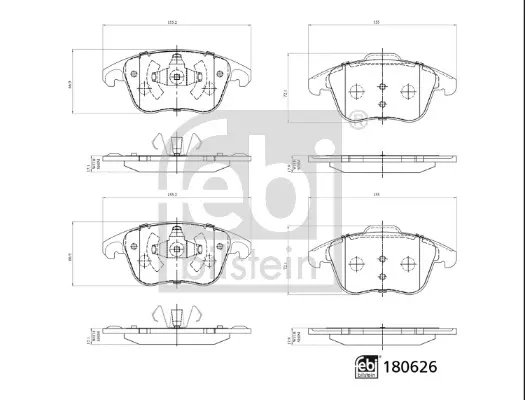 комплект спирачно феродо, дискови спирачки FEBI BILSTEIN       