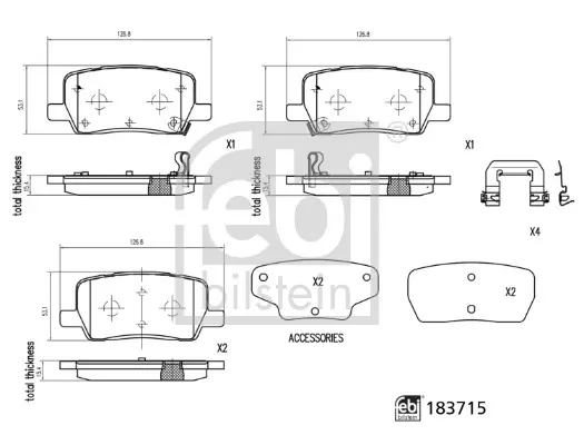 комплект спирачно феродо, дискови спирачки FEBI BILSTEIN       