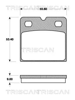 комплект феродо за накладки, дискова ръчна спирачка TRISCAN             