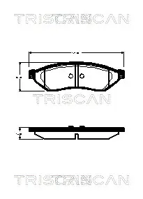 Комплект спирачно феродо, дискови спирачки TRISCAN