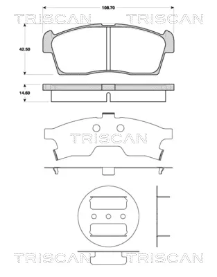 комплект спирачно феродо, дискови спирачки TRISCAN             