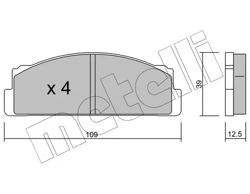 комплект спирачно феродо, дискови спирачки METELLI             