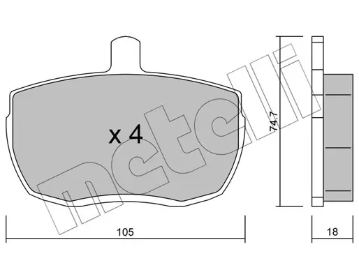 комплект спирачно феродо, дискови спирачки METELLI             
