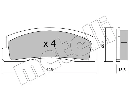 комплект спирачно феродо, дискови спирачки METELLI             