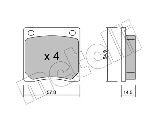 комплект спирачно феродо, дискови спирачки METELLI             