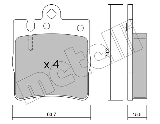 комплект спирачно феродо, дискови спирачки METELLI             