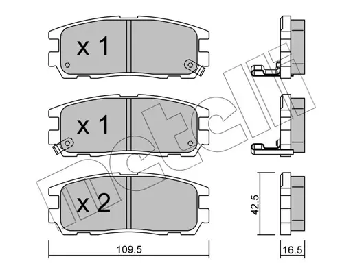 комплект спирачно феродо, дискови спирачки METELLI             