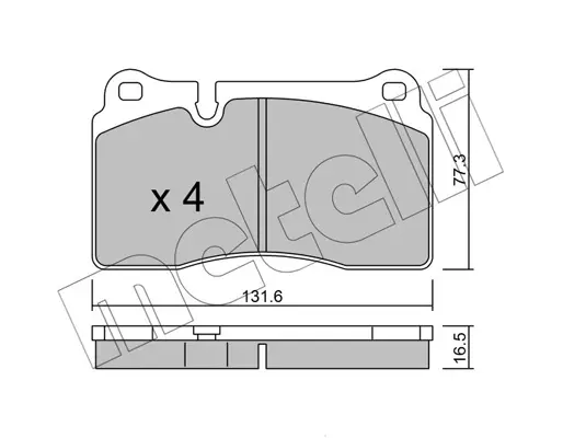 комплект спирачно феродо, дискови спирачки METELLI             