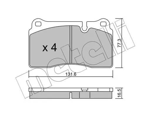 комплект спирачно феродо, дискови спирачки METELLI             