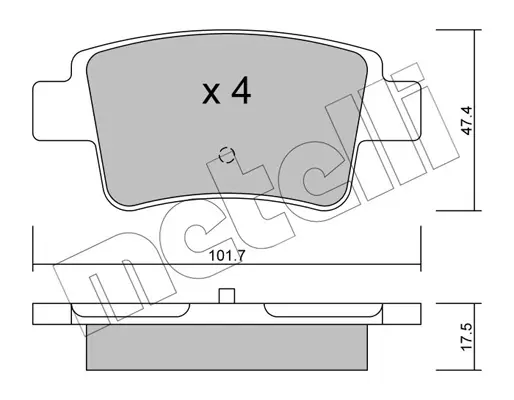 комплект спирачно феродо, дискови спирачки METELLI             