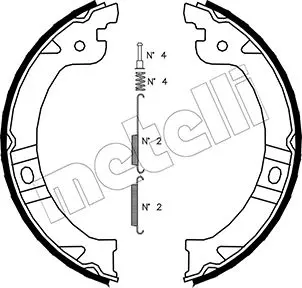 комплект спирачна челюст, ръчна спирачка METELLI             