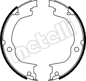 комплект спирачна челюст, ръчна спирачка METELLI             
