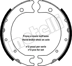 комплект спирачна челюст, ръчна спирачка METELLI             