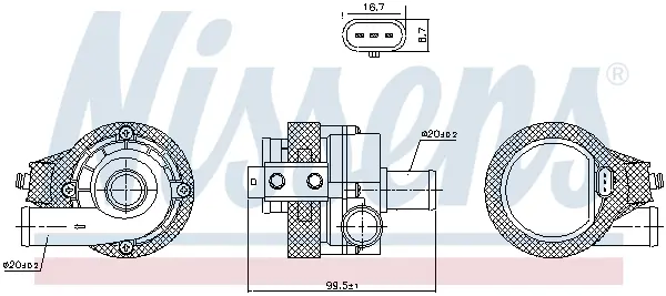 водна помпа, охлаждане на двигателя NISSENS             