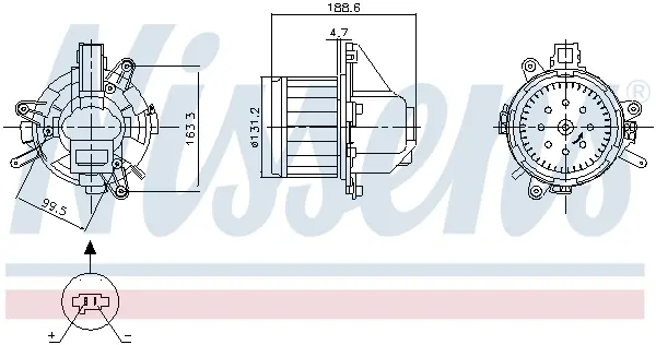 Вентилатор за парно за CITROEN JUMPY III кутия (V) 1.5 BlueHDi 100 87542 NISSENS             
