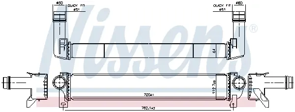 интеркулер (охладител за въздуха на турбината) NISSENS             