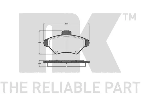 комплект спирачно феродо, дискови спирачки NK                  
