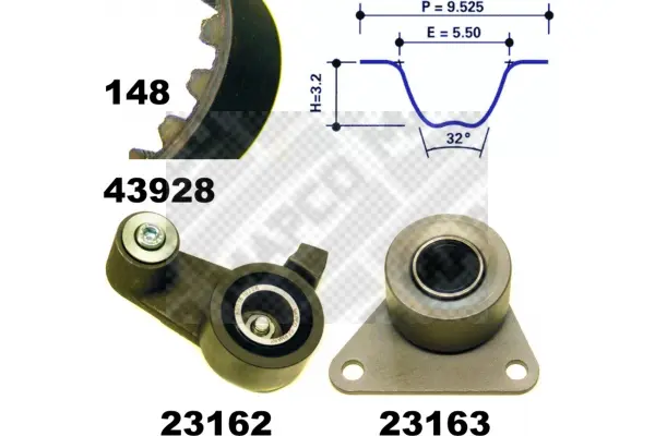 комплект ангренажен ремък MAPCO               