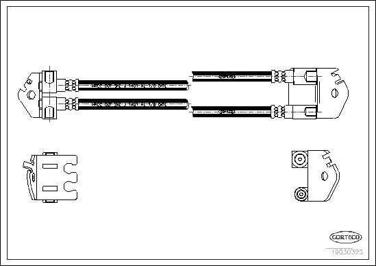 Спирачни маркучи за FORD TRANSIT (бордова) платформа/ шаси (FM_ _, FN_ _) 2.4 TDE 19030323 CORTECO             