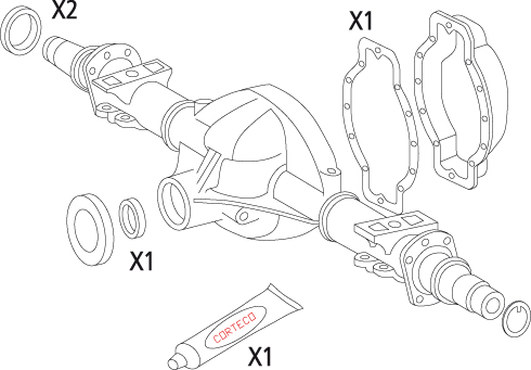 комплект гарнитури, диференциал CORTECO             